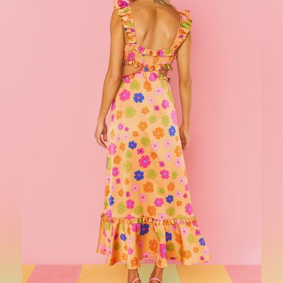 Show Me Your Mumu Lane Midi Dress - Poppin Poppy NWT 198.00 Size Medium - Picture 5 of 10